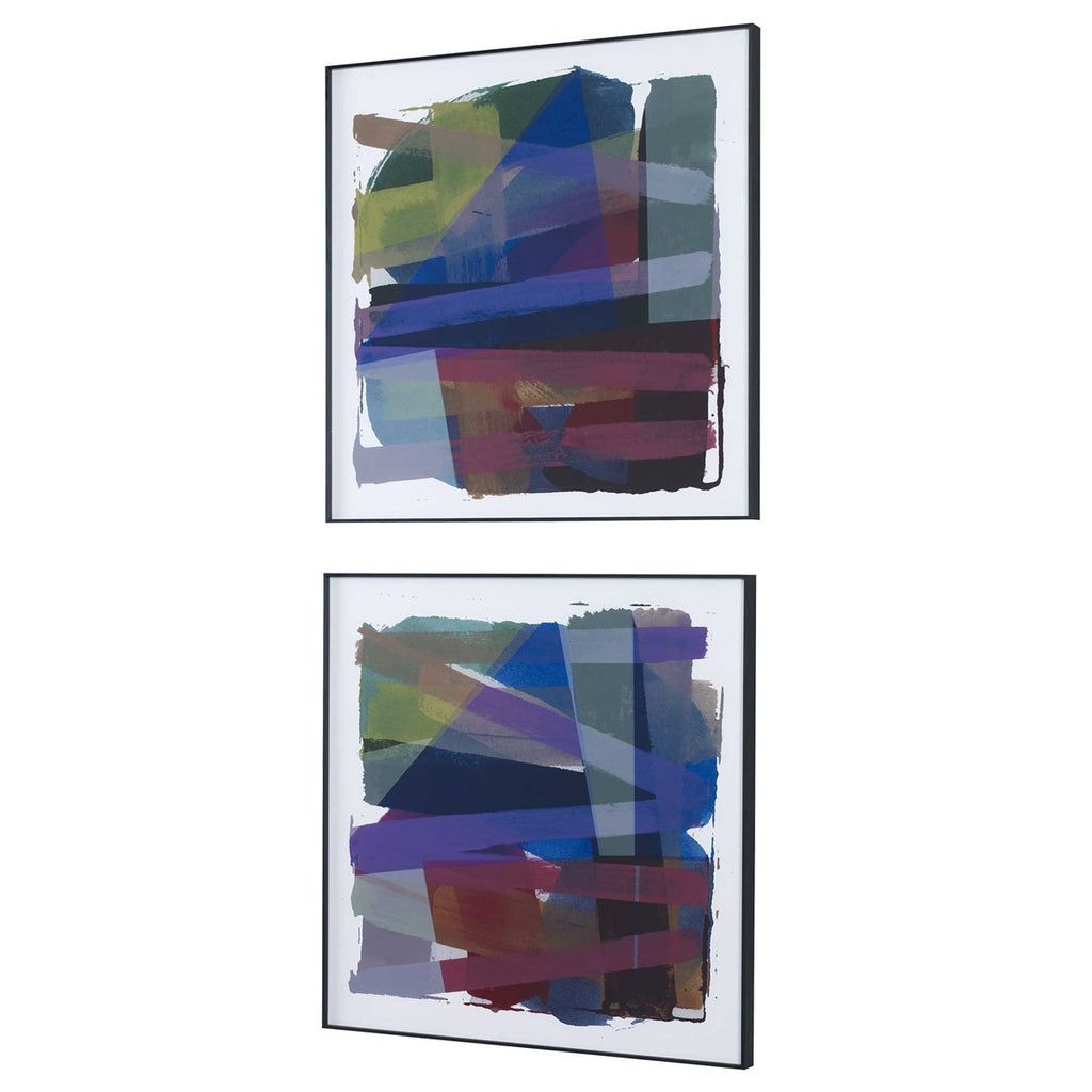 Vivacious Abstract Framed Prints, Set of 2 - Bombay Mercantile