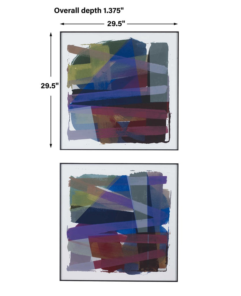 Vivacious Abstract Framed Prints, Set of 2 - Bombay Mercantile