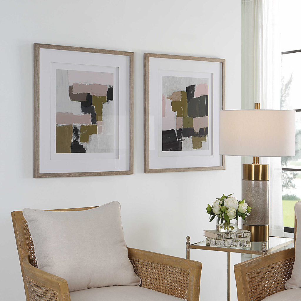 Color Block Framed Prints, Set of 2 - Bombay Mercantile