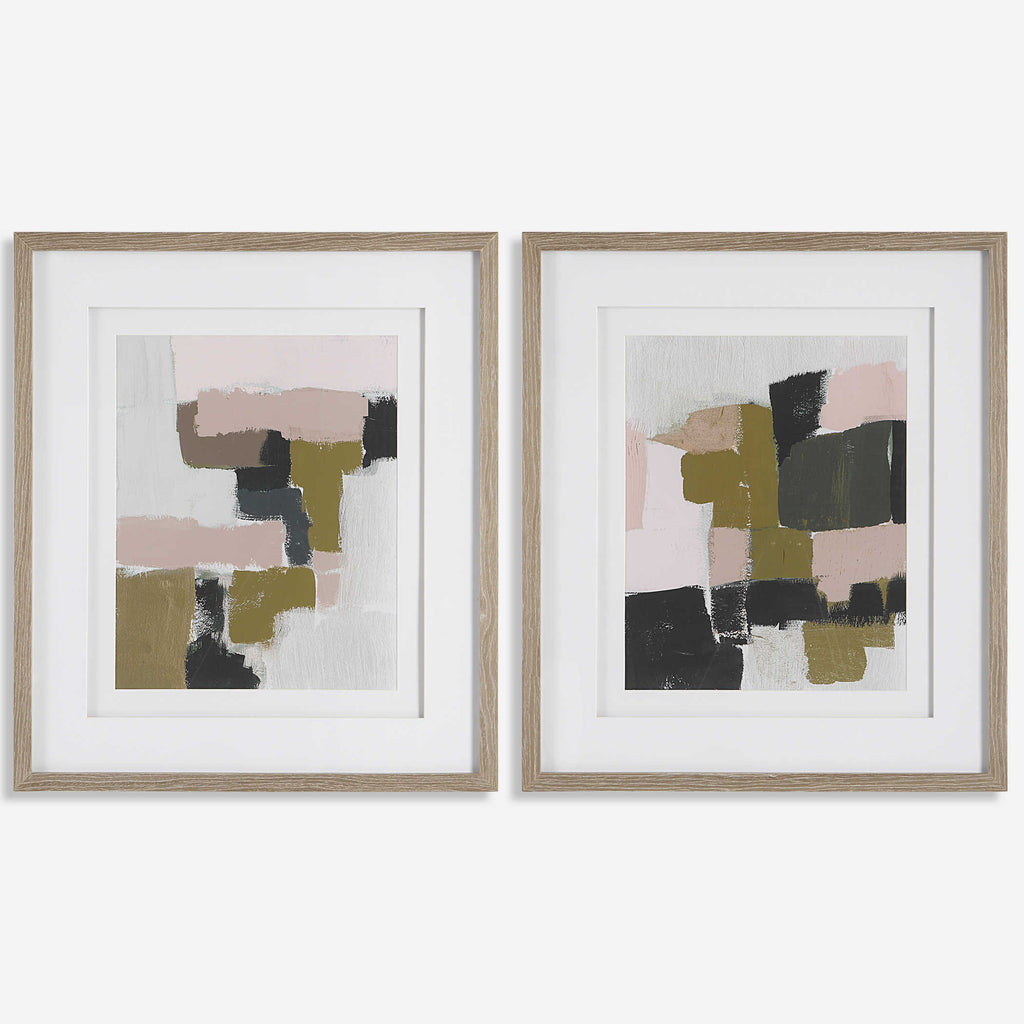Color Block Framed Prints, Set of 2 - Bombay Mercantile