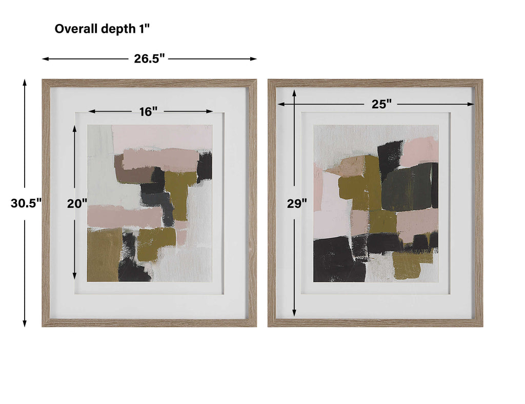 Color Block Framed Prints, Set of 2 - Bombay Mercantile