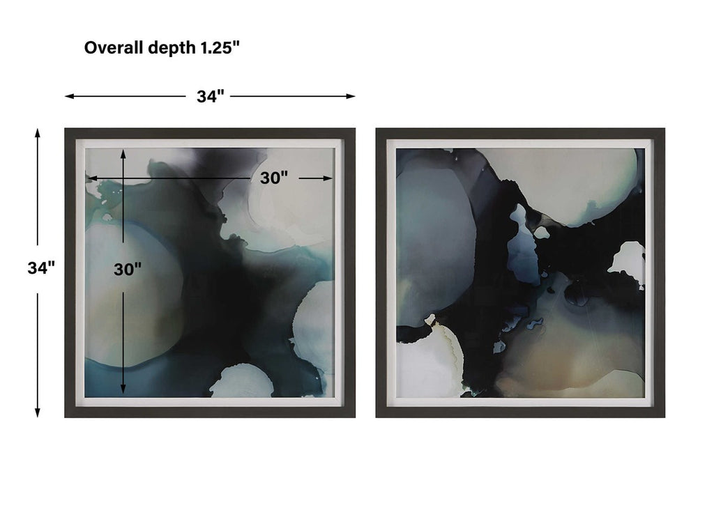 Telescopic Abstract Framed Prints, Set of 2 - Bombay Mercantile