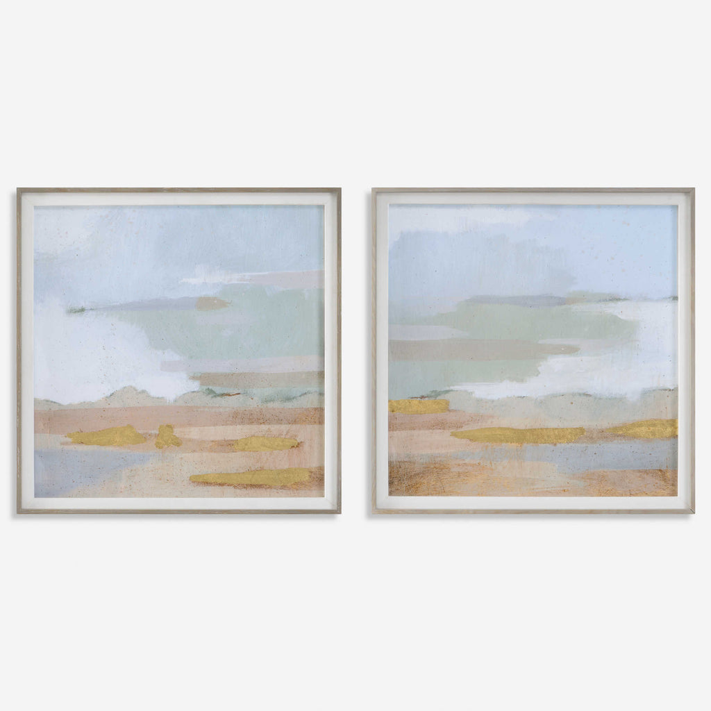 Uttermost Abstract Coastline Framed Prints, Set of 2 - Bombay Mercantile