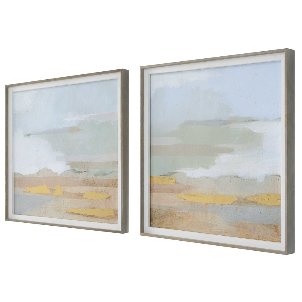 Uttermost Abstract Coastline Framed Prints, Set of 2 - Bombay Mercantile
