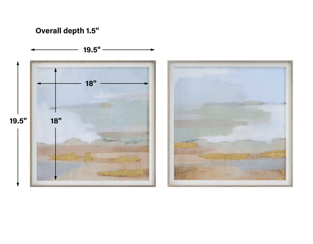 Uttermost Abstract Coastline Framed Prints, Set of 2 - Bombay Mercantile