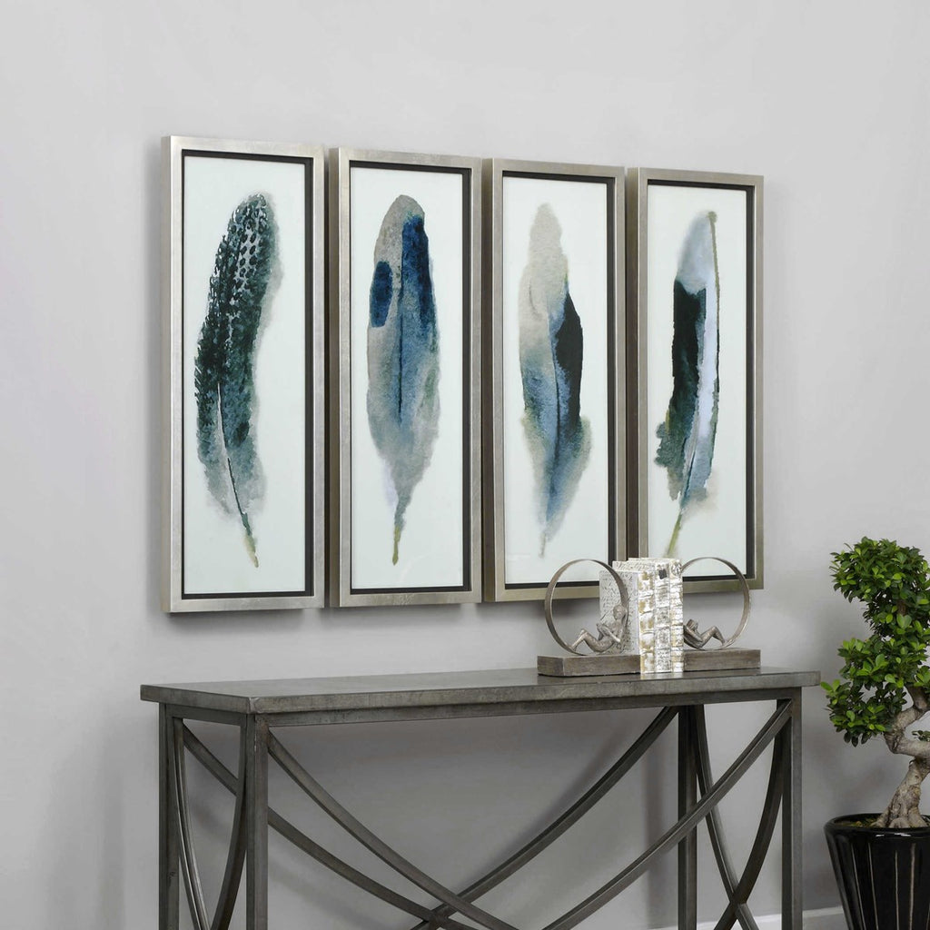 Feathered Beauty Prints, Set of 4 - Bombay Mercantile