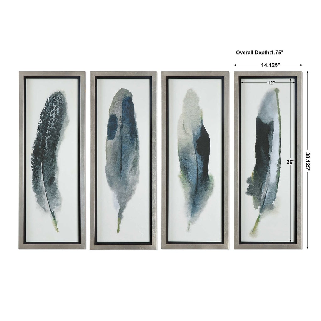 Feathered Beauty Prints, Set of 4 - Bombay Mercantile