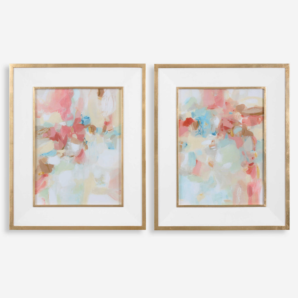 A Touch Of Blush And Rosewood Fences Art, Set of 2 - Bombay Mercantile