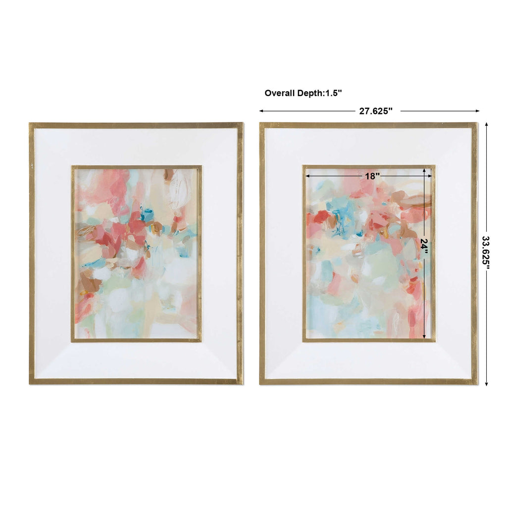A Touch Of Blush And Rosewood Fences Art, Set of 2 - Bombay Mercantile