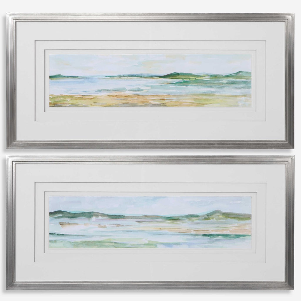 Panoramic Seascape Framed Prints Set of 2 - Bombay Mercantile
