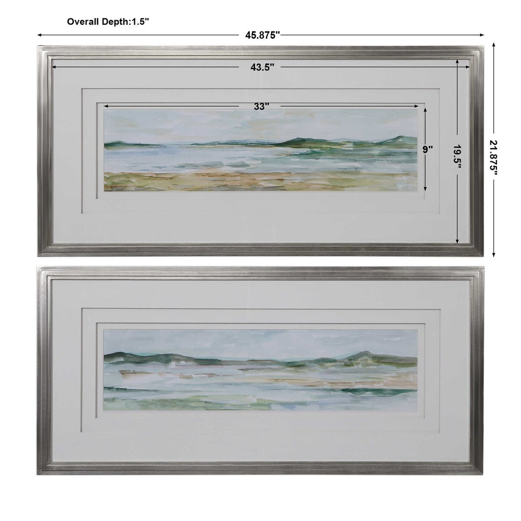 Panoramic Seascape Framed Prints Set of 2 - Bombay Mercantile