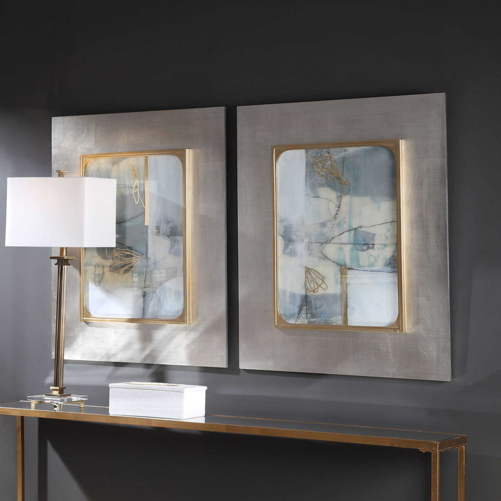 Gilded Whimsy Abstract Prints, Set of 2 - Bombay Mercantile