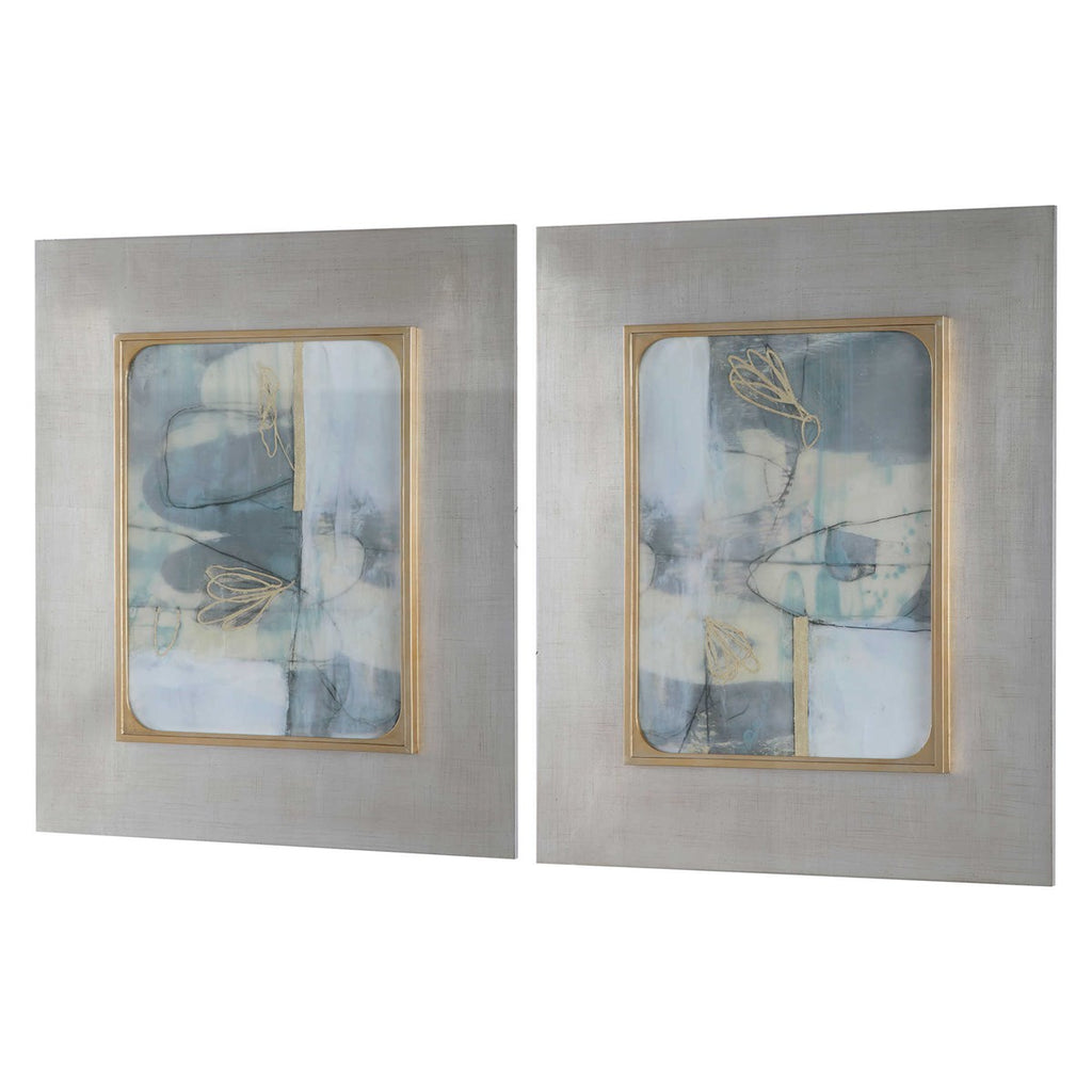 Gilded Whimsy Abstract Prints, Set of 2 - Bombay Mercantile