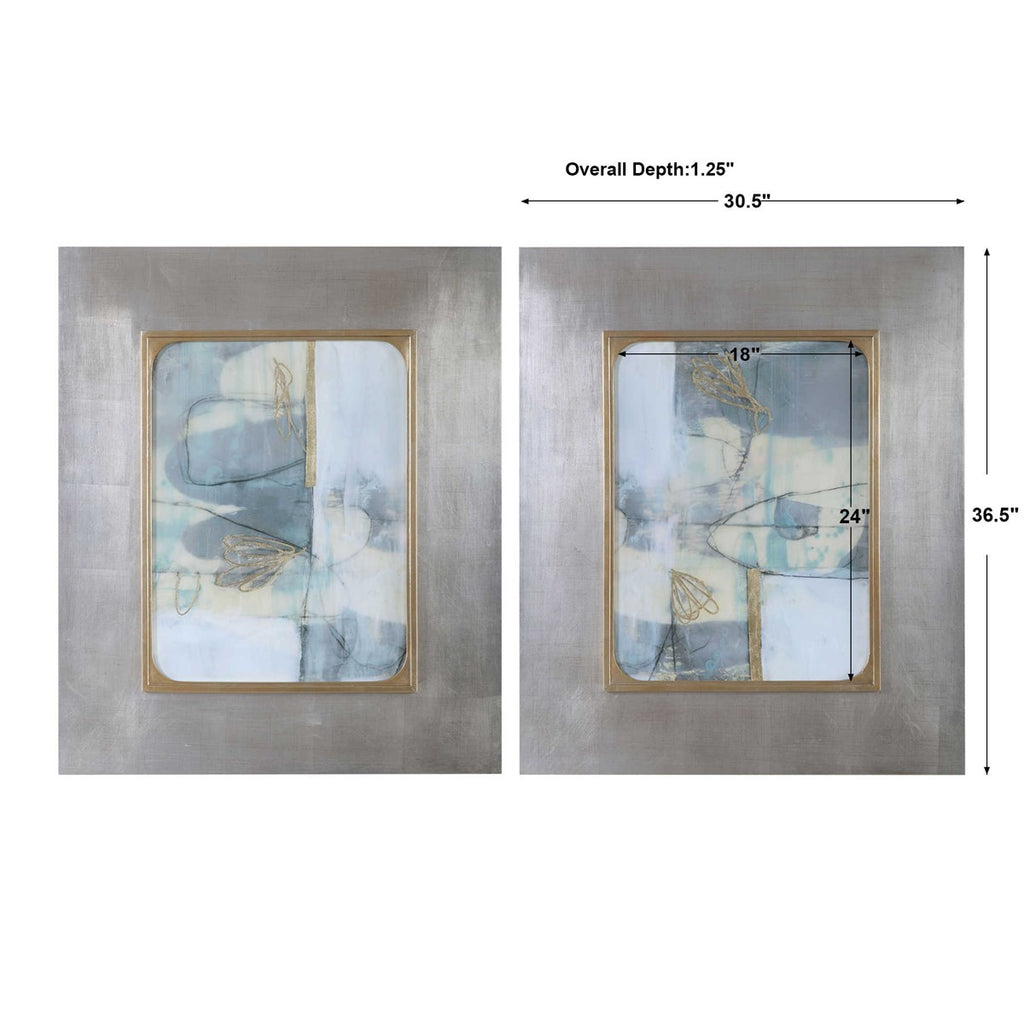Gilded Whimsy Abstract Prints, Set of 2 - Bombay Mercantile