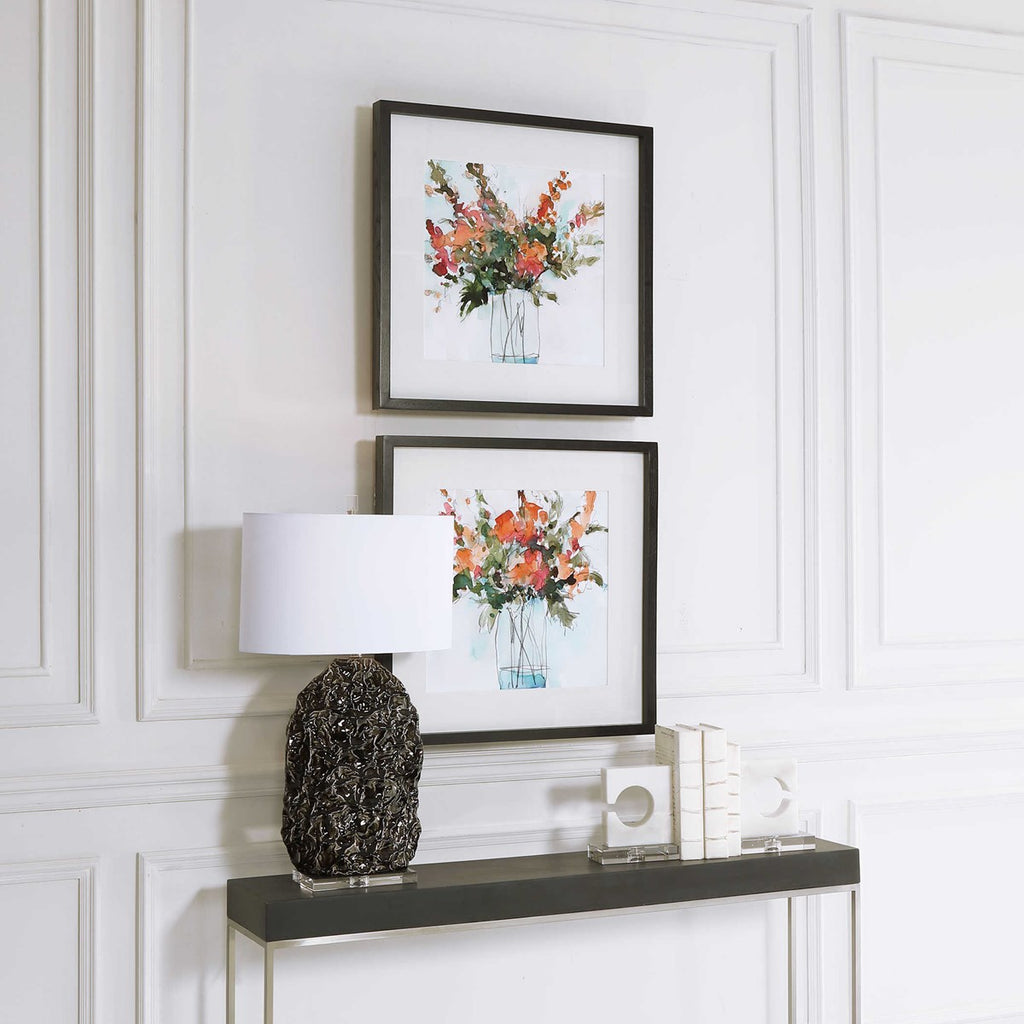 Fresh Flowers Watercolor Prints, Set of 2 - Bombay Mercantile