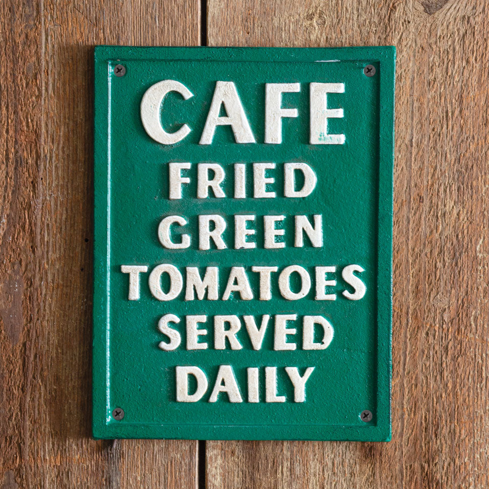 Fried Green Tomatoes Cast Iron Wall Sign - Bombay Mercantile