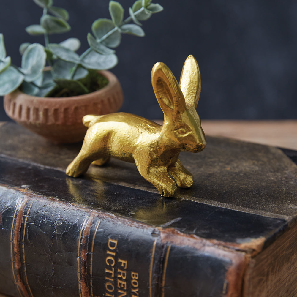Mini Gold Bunny Figurine - Box of 4 - Bombay Mercantile