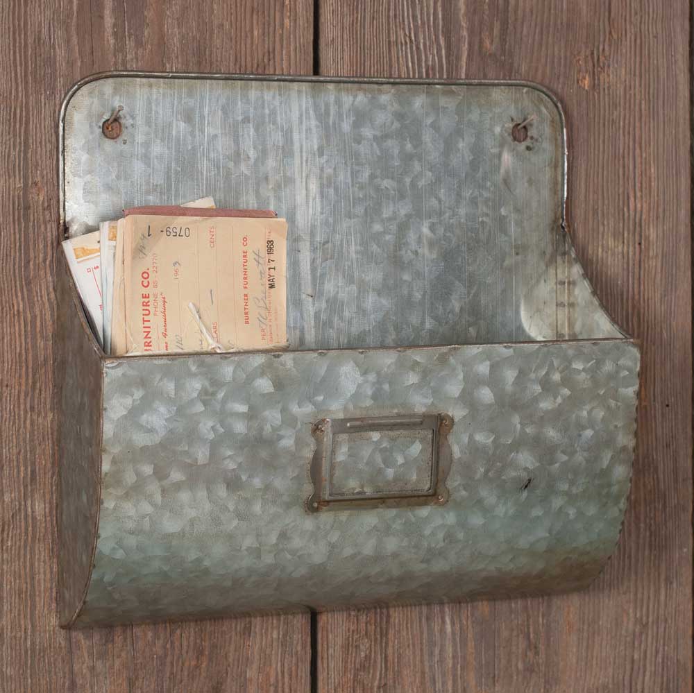 Galvanized Wall Pocket - Box of 2 - Bombay Mercantile