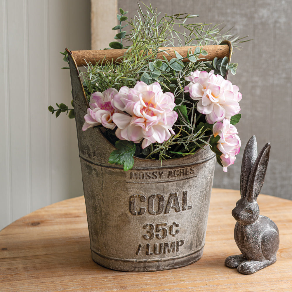 Coal Bucket with Wooden Handle - Bombay Mercantile