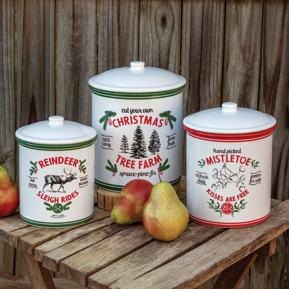 Set of Three Holiday Storage Containers - Bombay Mercantile