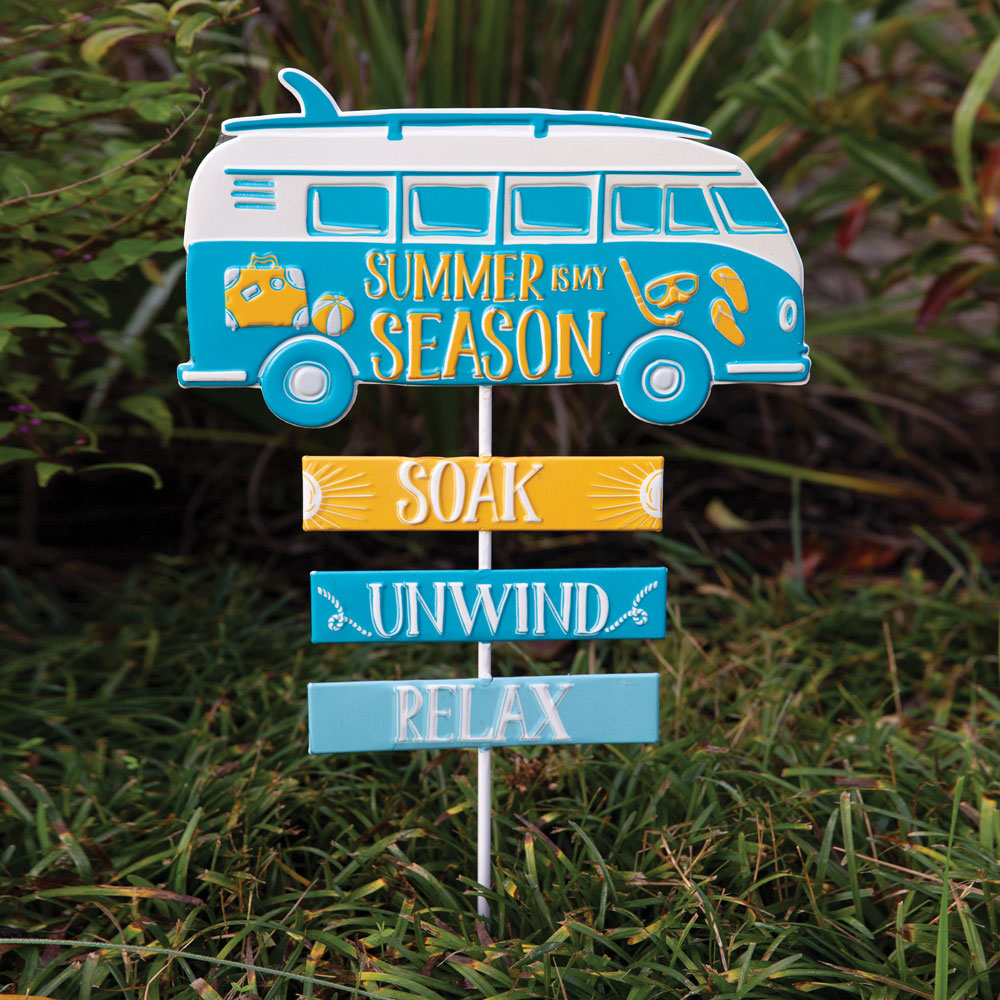 Retro Camper Van Garden Stake - Bombay Mercantile