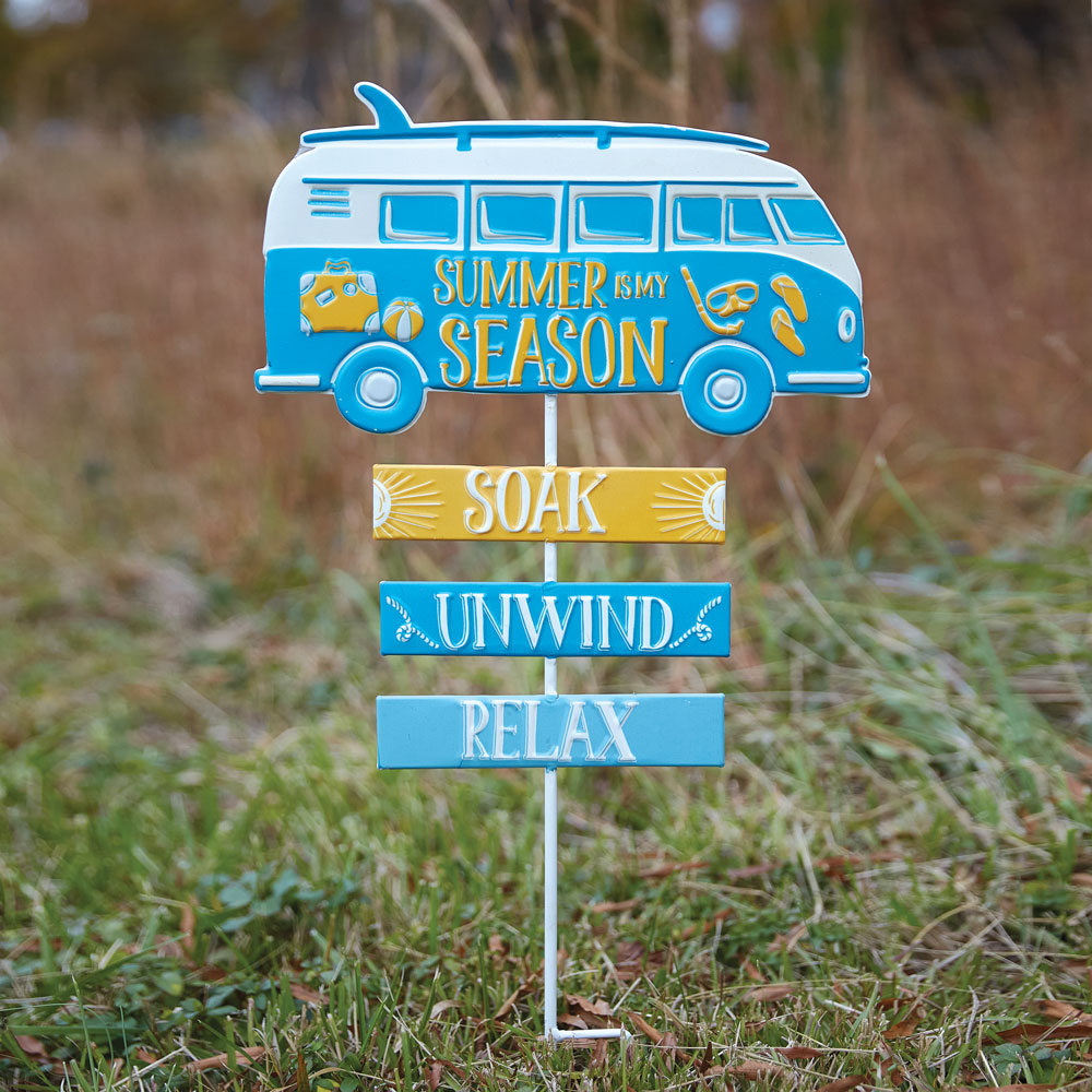 Retro Camper Van Garden Stake - Bombay Mercantile