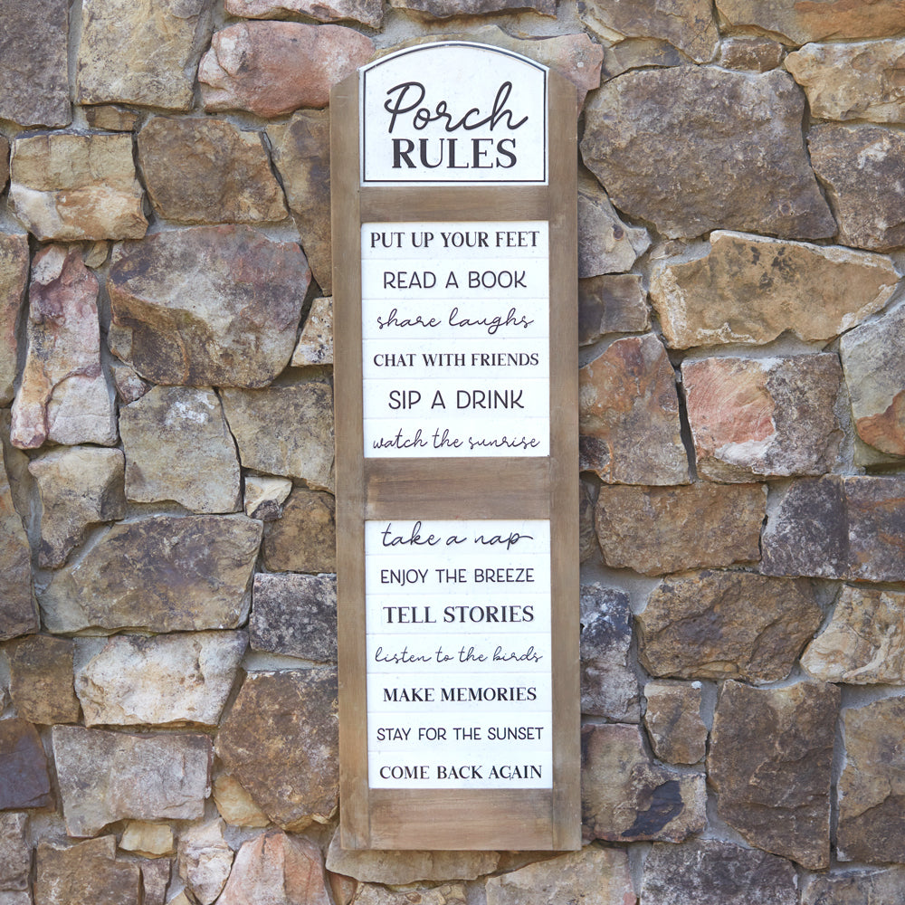 Porch Rules Hanging Sign - Bombay Mercantile