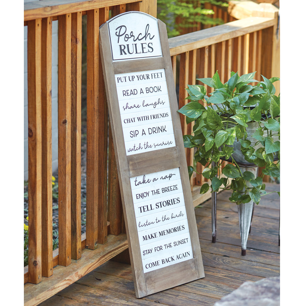 Porch Rules Hanging Sign - Bombay Mercantile