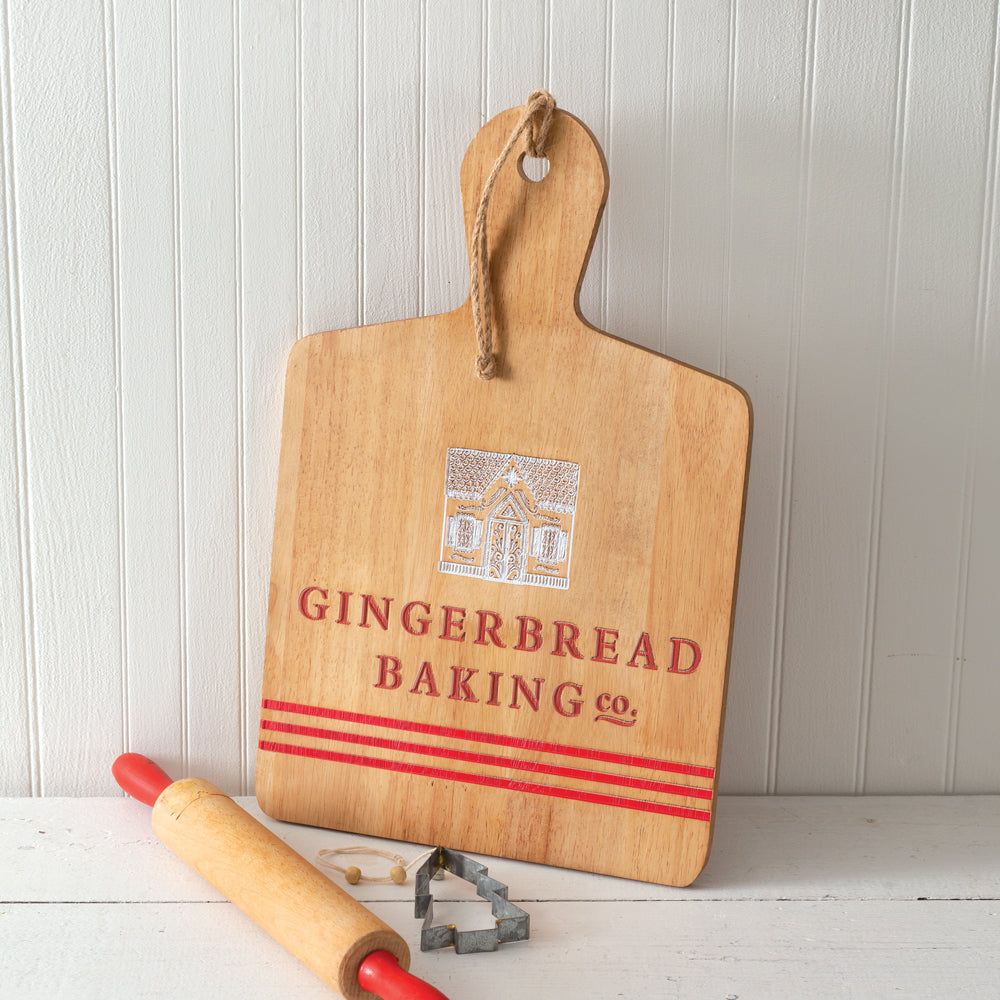 Gingerbread Baking Wood Cutting Board - Bombay Mercantile