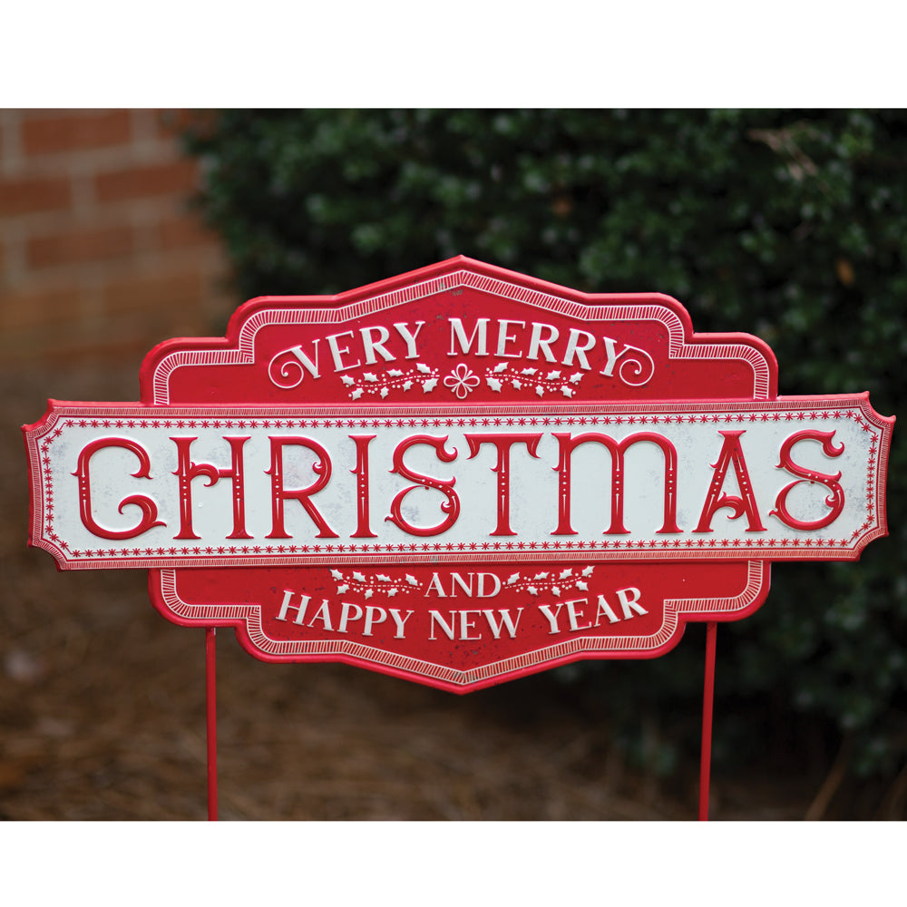 Very Merry Christmas and New Year Garden Stake - Bombay Mercantile