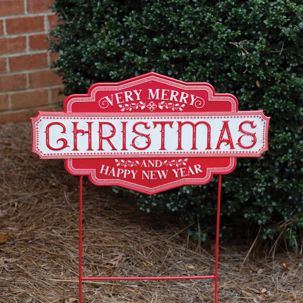 Very Merry Christmas and New Year Garden Stake - Bombay Mercantile