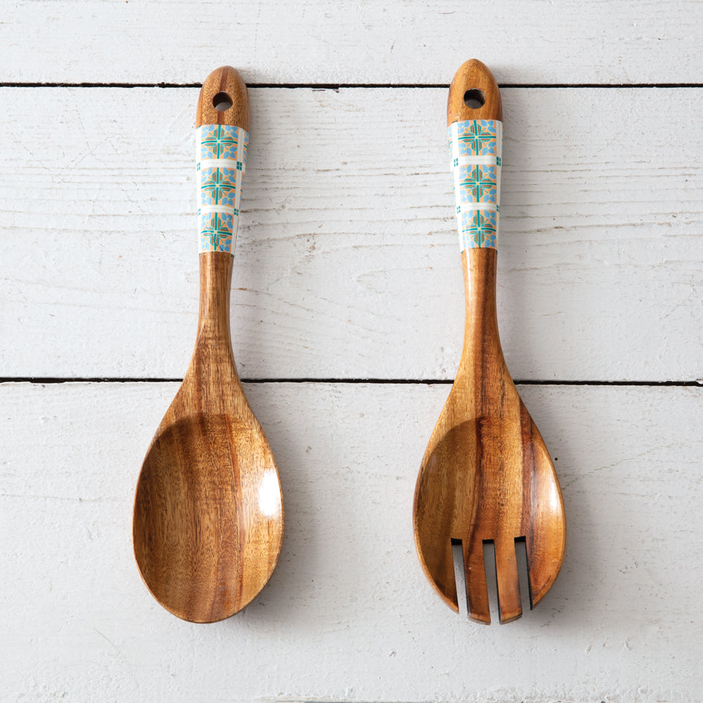 Coriander Salad Server Set - Bombay Mercantile
