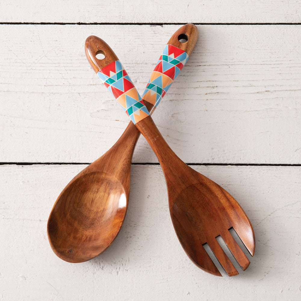 Saffron Salad Server Set - Bombay Mercantile
