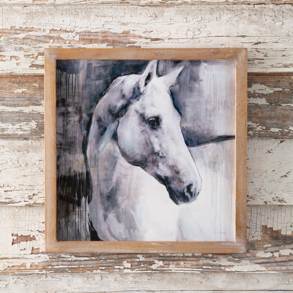 White Stallion Wall Art - Bombay Mercantile