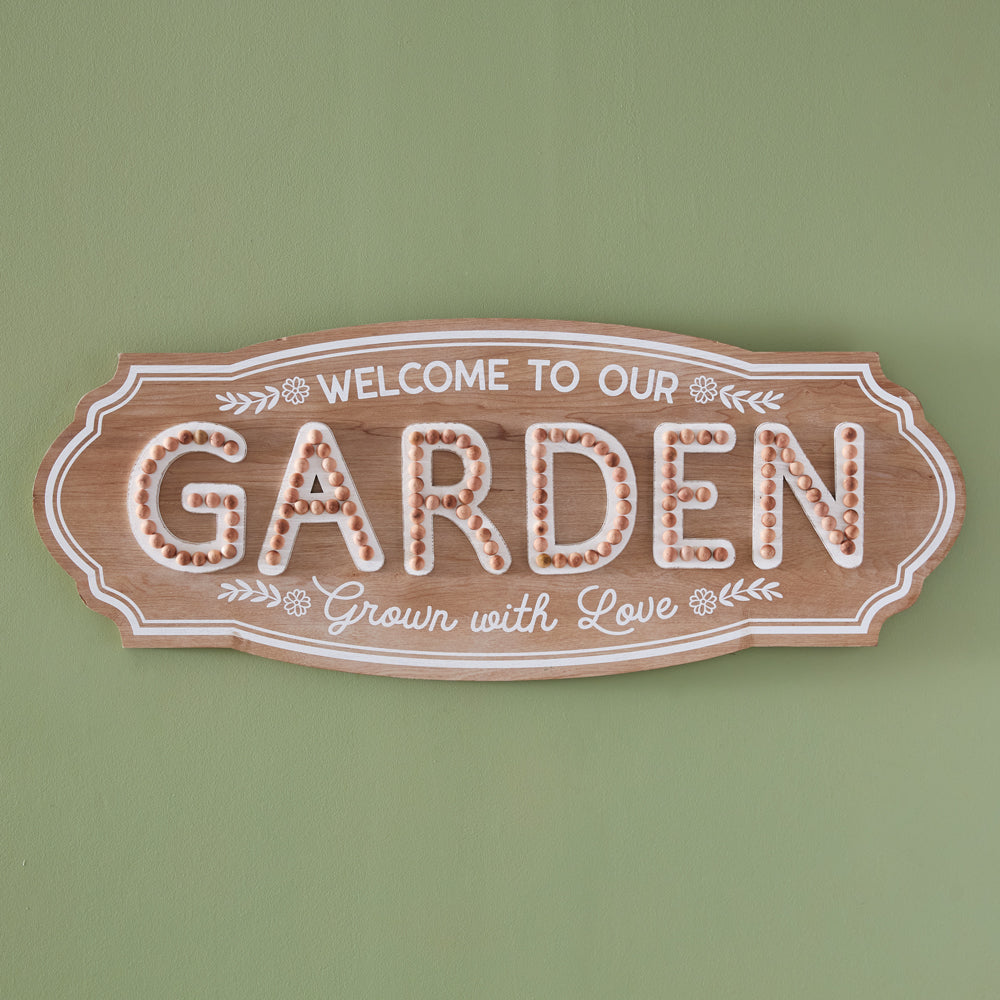 Welcome to Our Garden Wall Sign - Bombay Mercantile