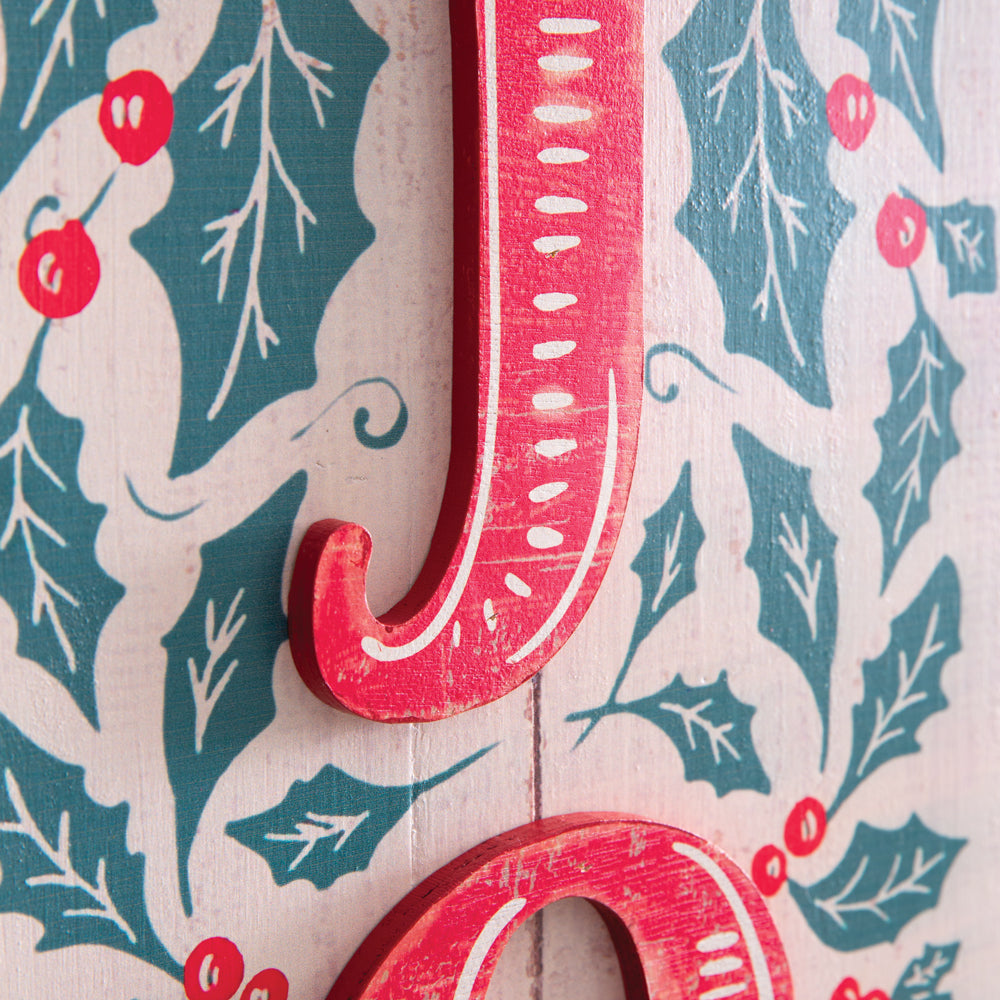Holly and Berries Joy Sign - Bombay Mercantile