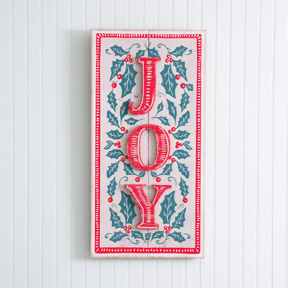 Holly and Berries Joy Sign - Bombay Mercantile