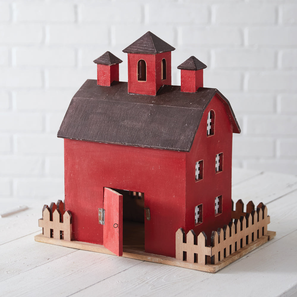 Red Holiday Barn Lantern - Bombay Mercantile