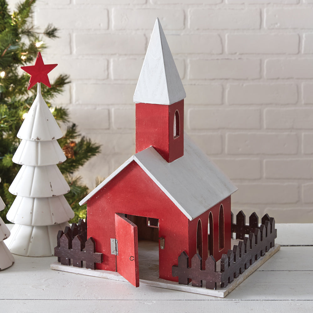 Wooden Holiday Church Lantern - Bombay Mercantile