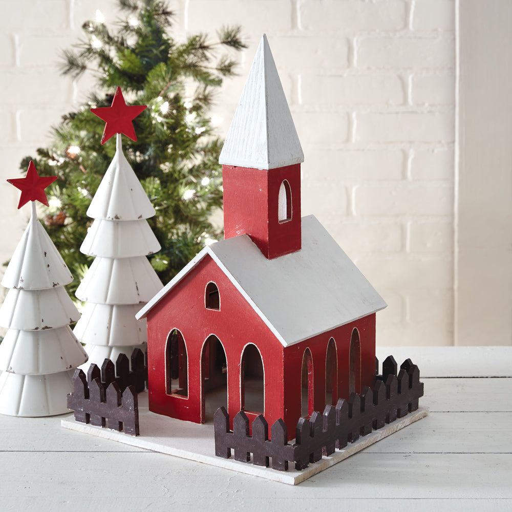Wooden Holiday Church Lantern - Bombay Mercantile