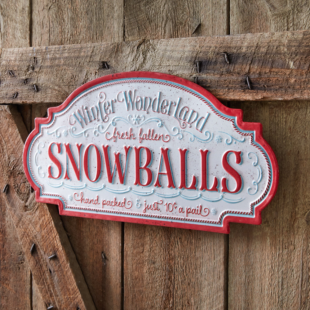 Fresh Fallen Snowballs Wall Sign - Bombay Mercantile