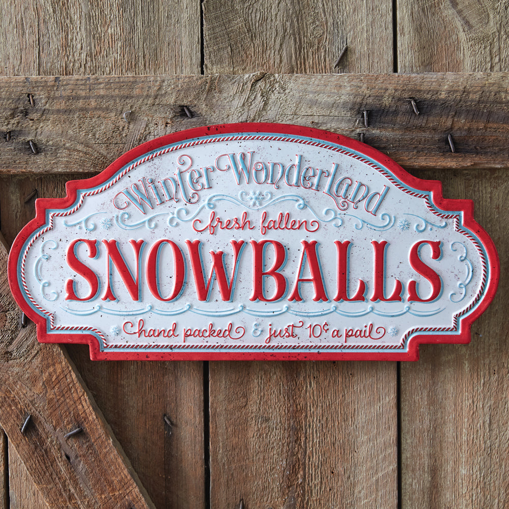 Fresh Fallen Snowballs Wall Sign - Bombay Mercantile