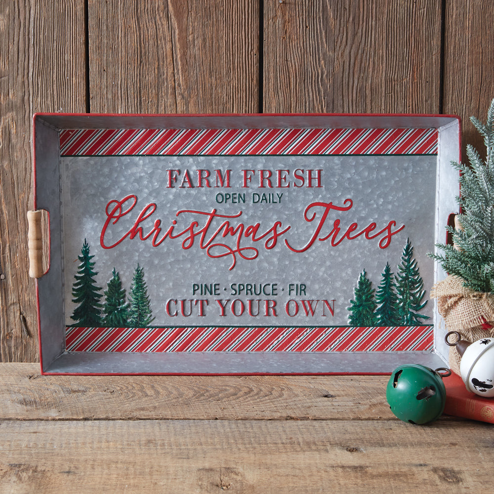 Farm Fresh Christmas Trees Tray - Bombay Mercantile