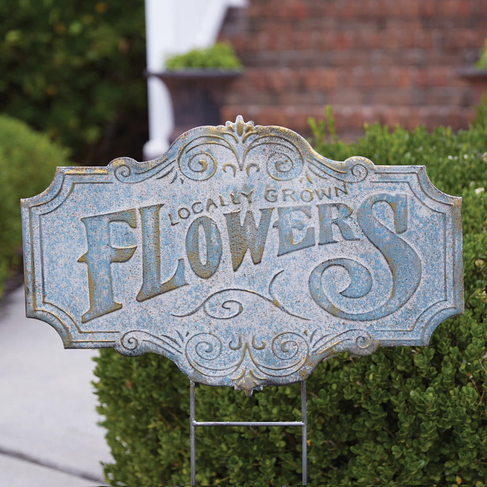 Locally Grown Flowers Garden Stake - Bombay Mercantile