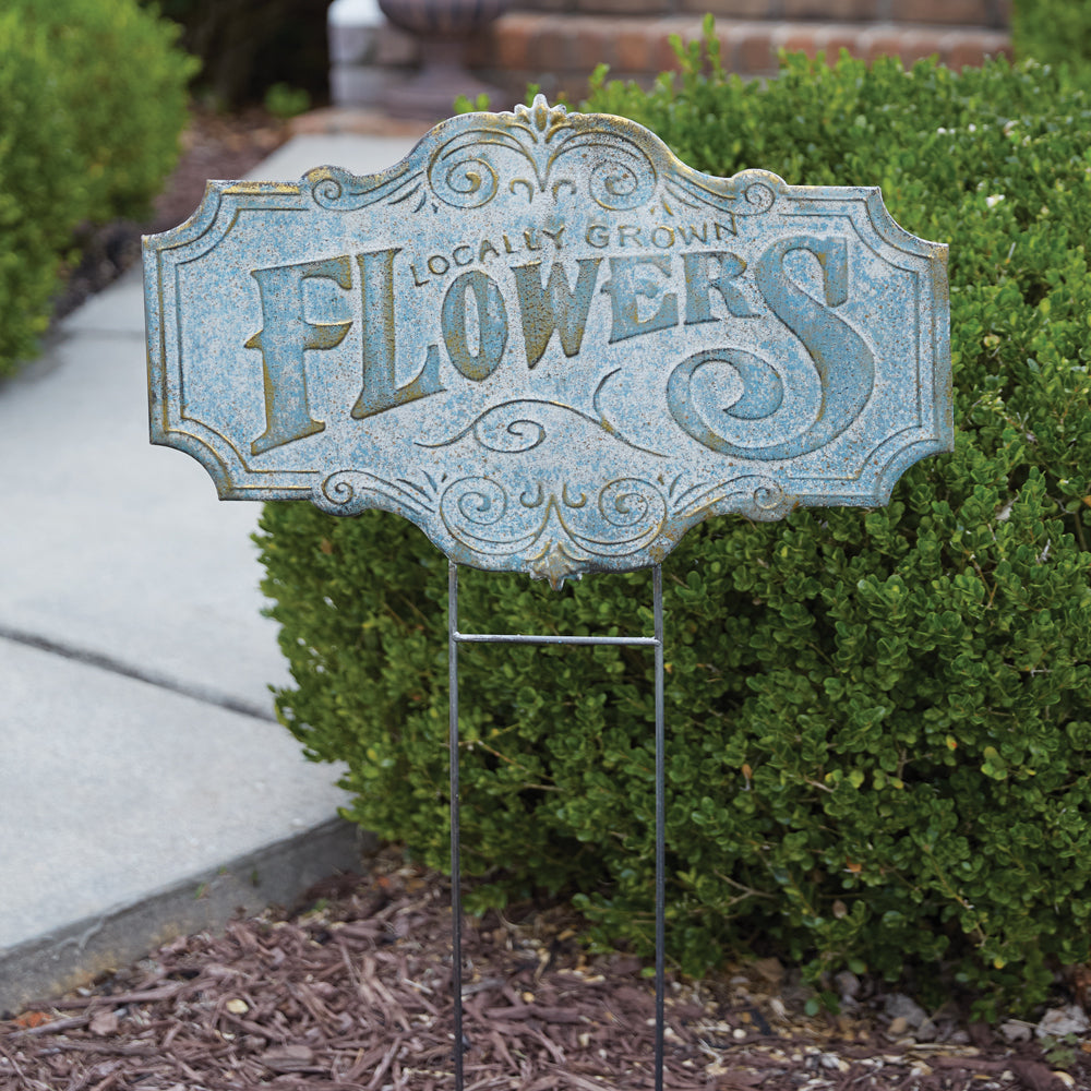 Locally Grown Flowers Garden Stake - Bombay Mercantile