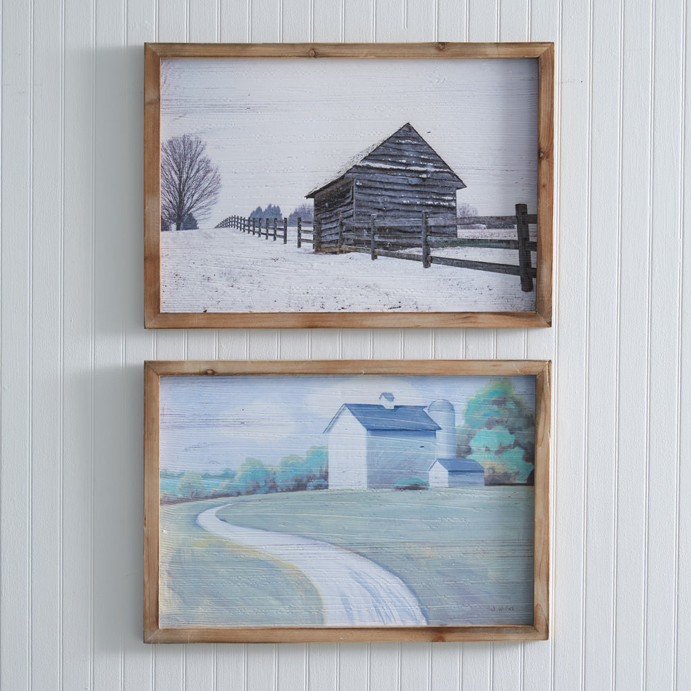Snowy Barn Wall Art - Bombay Mercantile