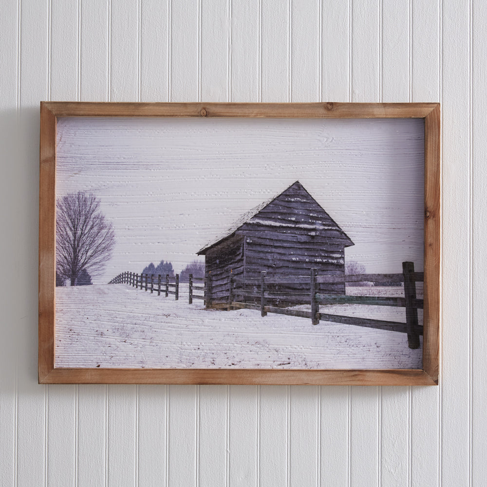 Snowy Barn Wall Art - Bombay Mercantile