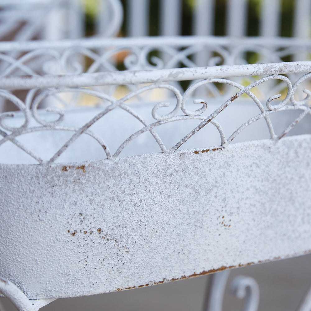 Set of Two Scrolled Metal Planters - Bombay Mercantile