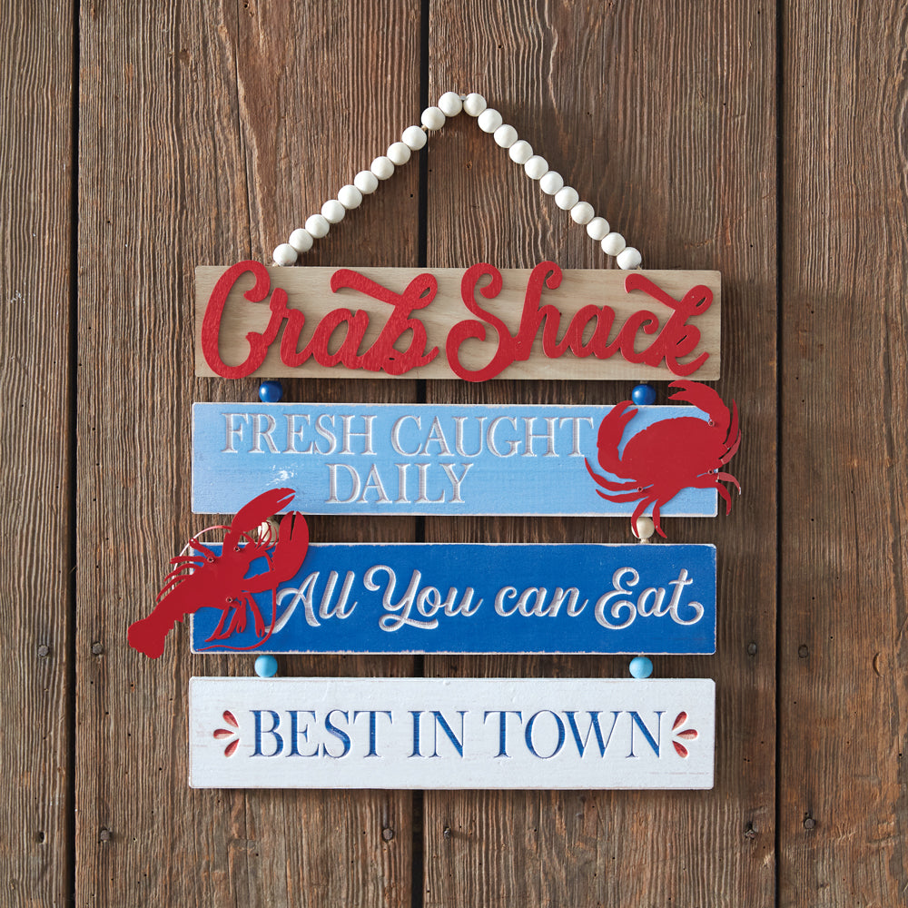 Crab Shack Plank Sign - Bombay Mercantile