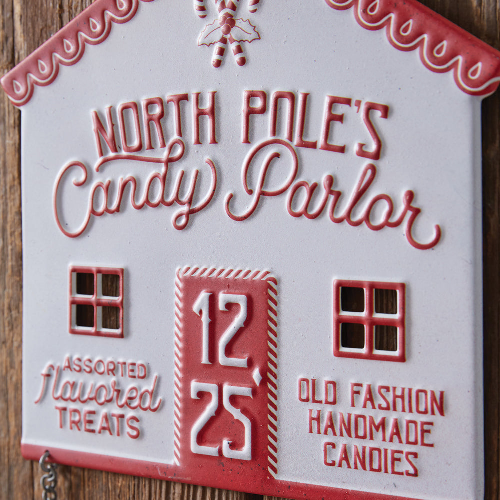 North Pole Candy Parlor Directional Sign - Bombay Mercantile